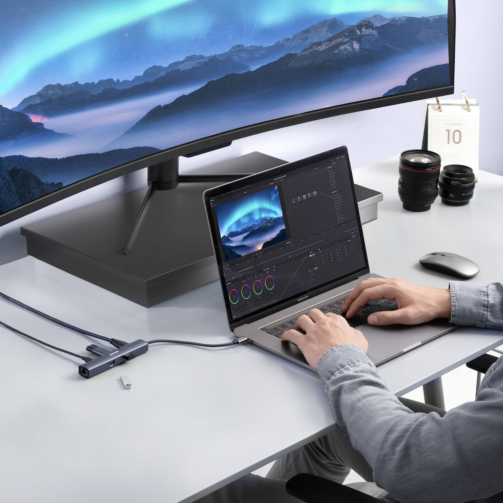 Alt View 3. Anker - PowerExpand 6-in-1 USB-C PD Ethernet Hub - Gray.