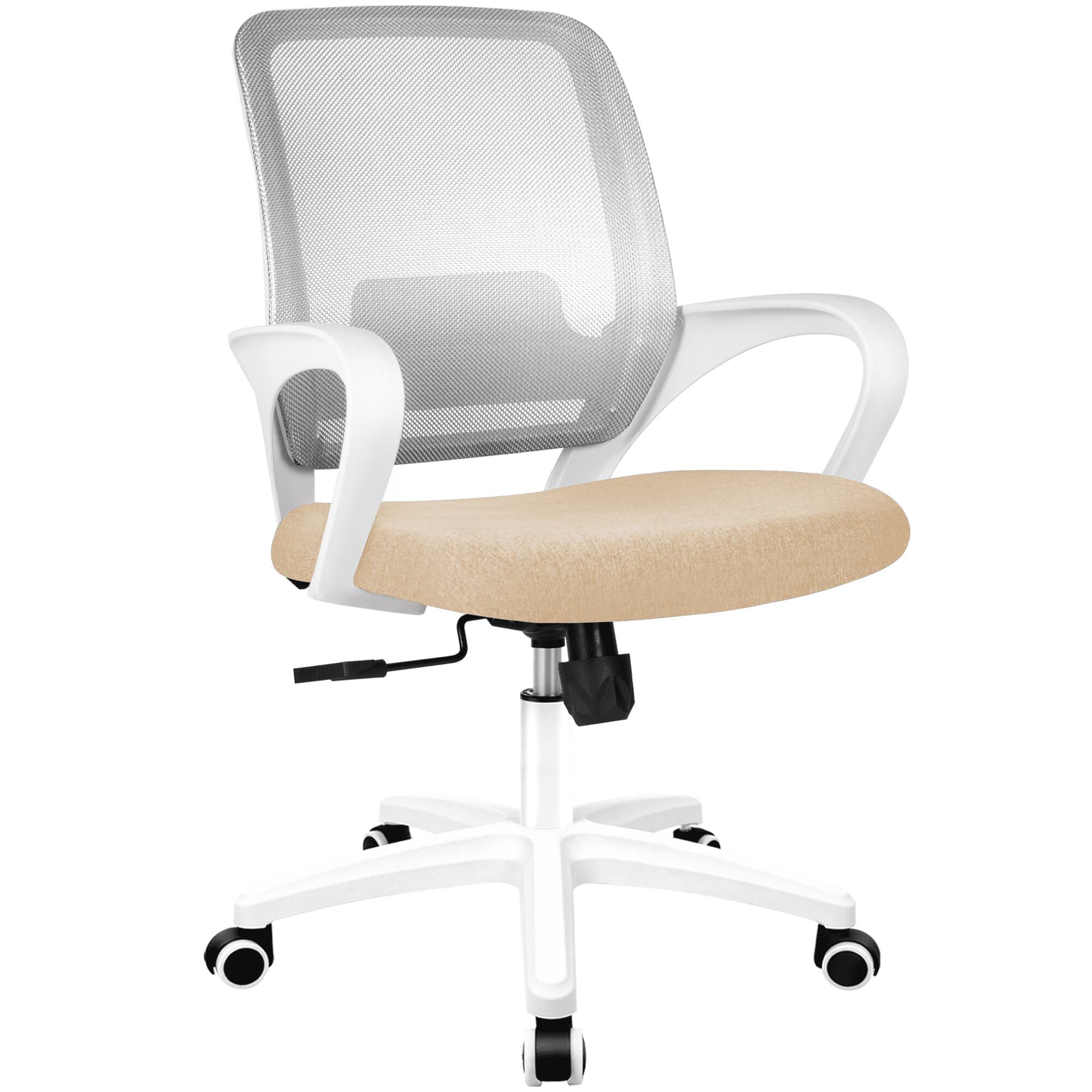 Alt View 8. Neo Chair - Office Desk Ergonomic Computer Mesh Chair with Lumbar Mid Back Support Rolling Wheels Comfy Task Vanity Chair for Home - Beige.