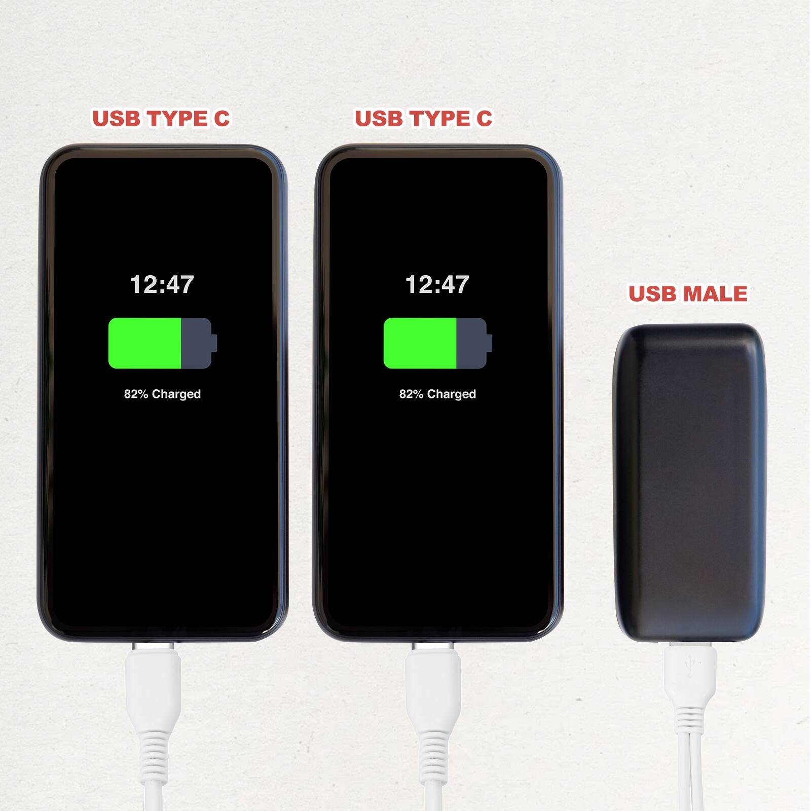 USB TYPE C  
12:47  
82% Charged  

USB TYPE C  
12:47  
82% Charged  

USB MALE