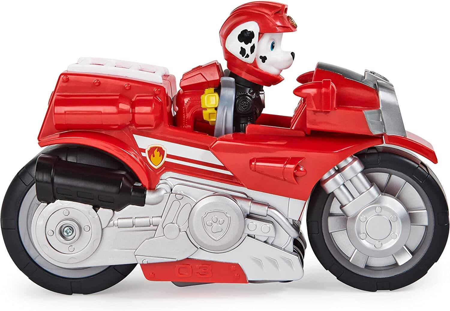 Back. Paw Patrol - PAW Patrol Moto Pups Marshall Deluxe Pull-Back Motorcycle Vehicle with Figure for Ages 3+ - Red.