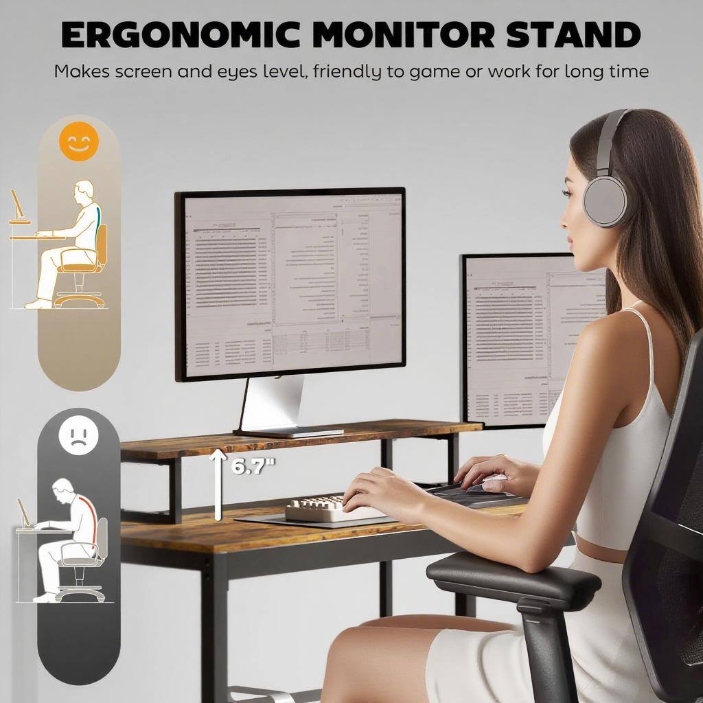 ERGONOMIC MONITOR STAND  
Makes screen and eyes level, friendly to game or work for long time  

6.7"