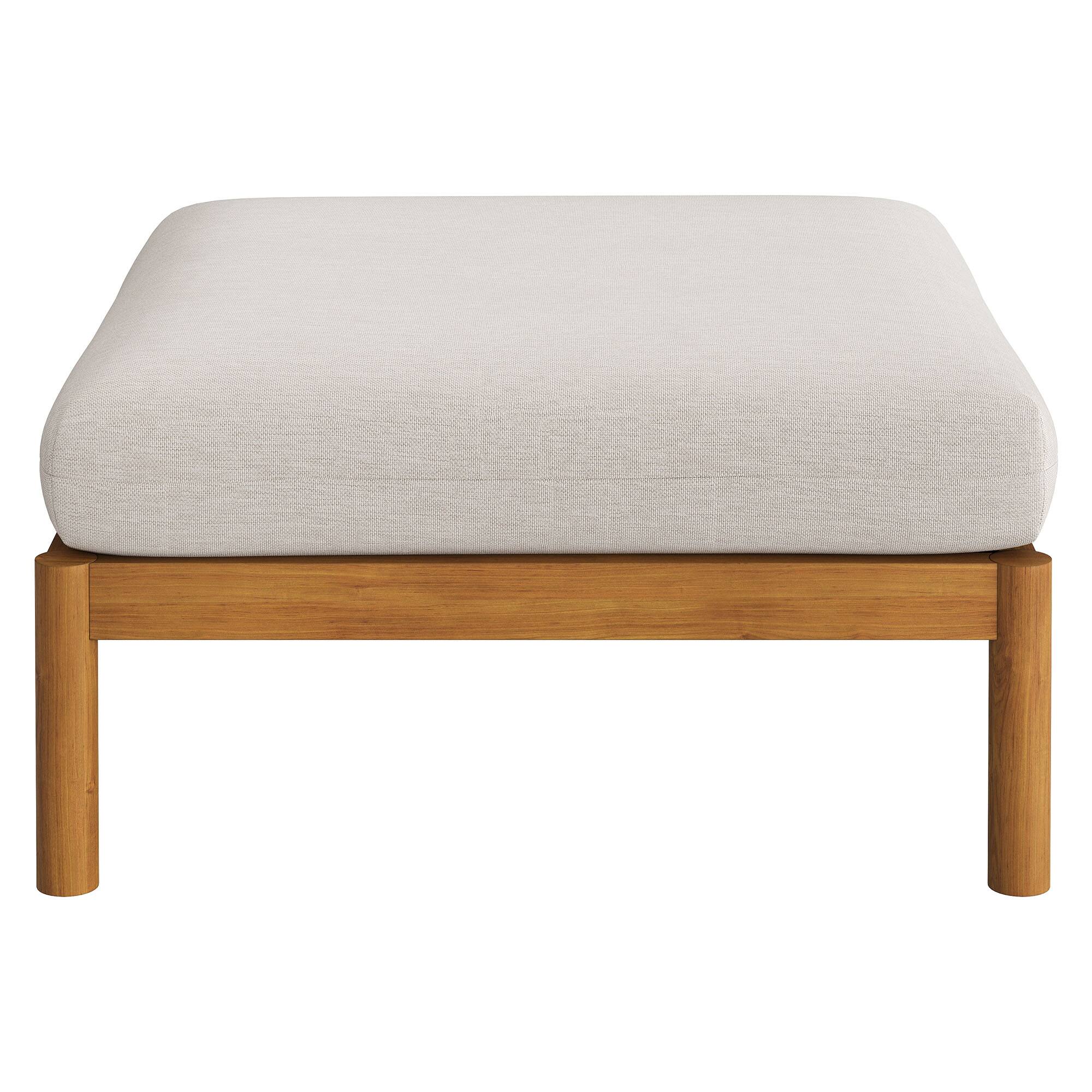 Alt View 2. Modway - Eleni Square Outdoor Teak Wood Ottoman by Modway - Natural Sail.
