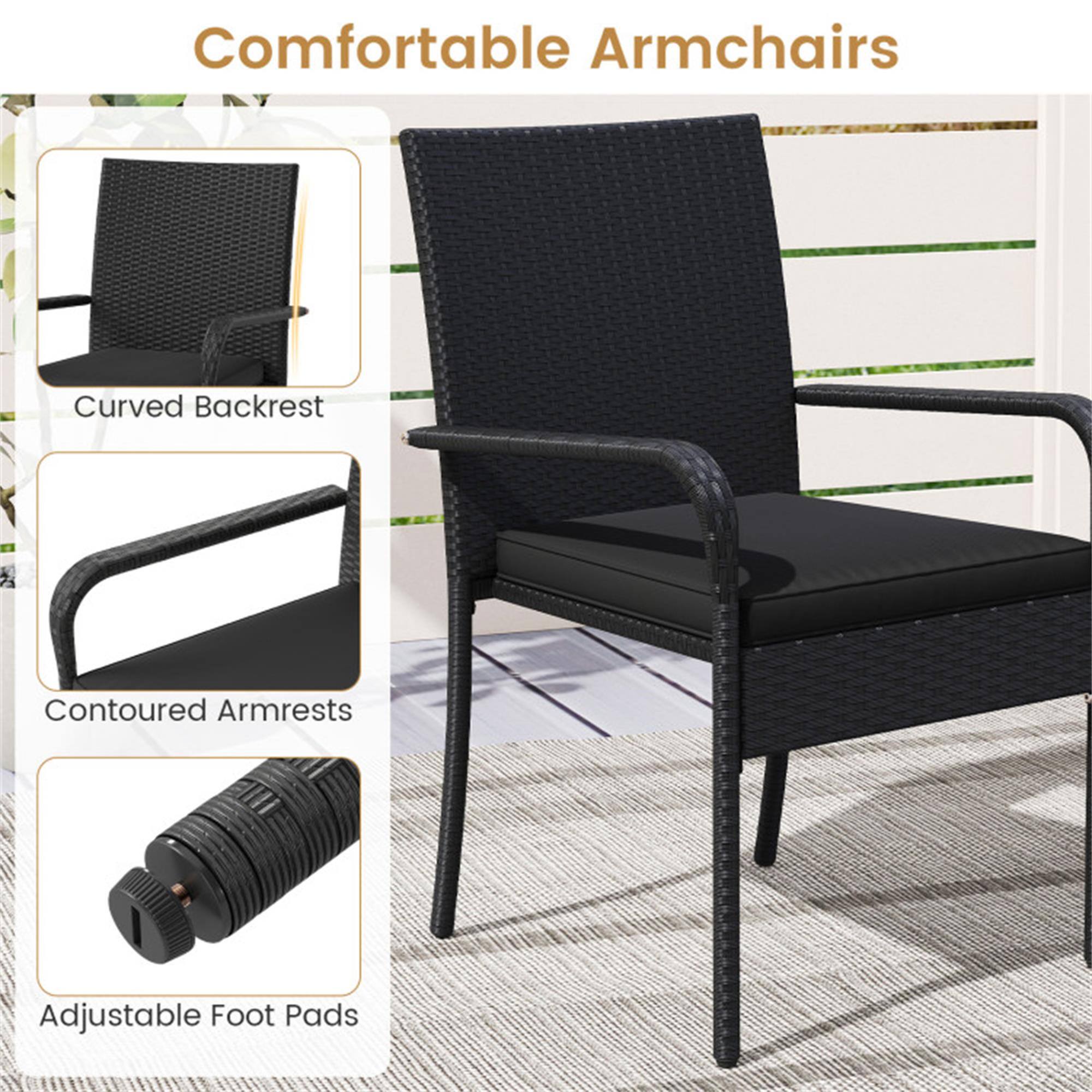 Comfortable Armchairs

- Curved Backrest
- Contoured Armrests
- Adjustable Foot Pads