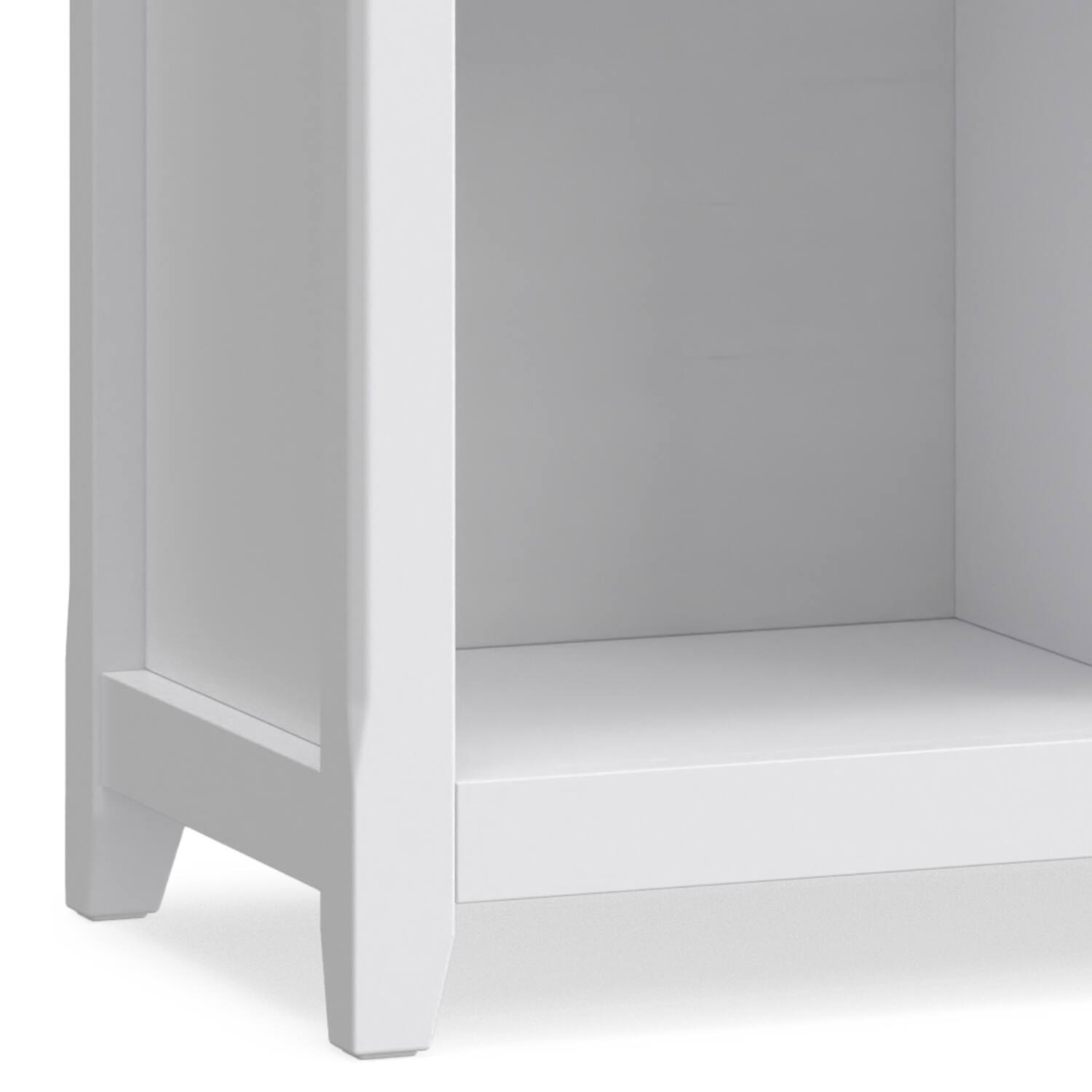 Alt View 6. Simpli Home - Amherst 57 inch Wide Solid Wood Transitional 8 Cube Storage Sofa Table in White - White.