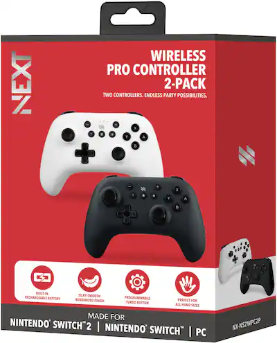 NEXT Wireless Rechargeable Pro Controller 2 Pack For Switch 2 & Switch Midnight & Frost NX-NS2WPC2P - Open Box - Best Buy NEXT Wireless Rechargeable Pro Controller 2 Pack For Switch 2 & Switch Midnight & Frost NX-NS2WPC2P - Open Box - Best Buy