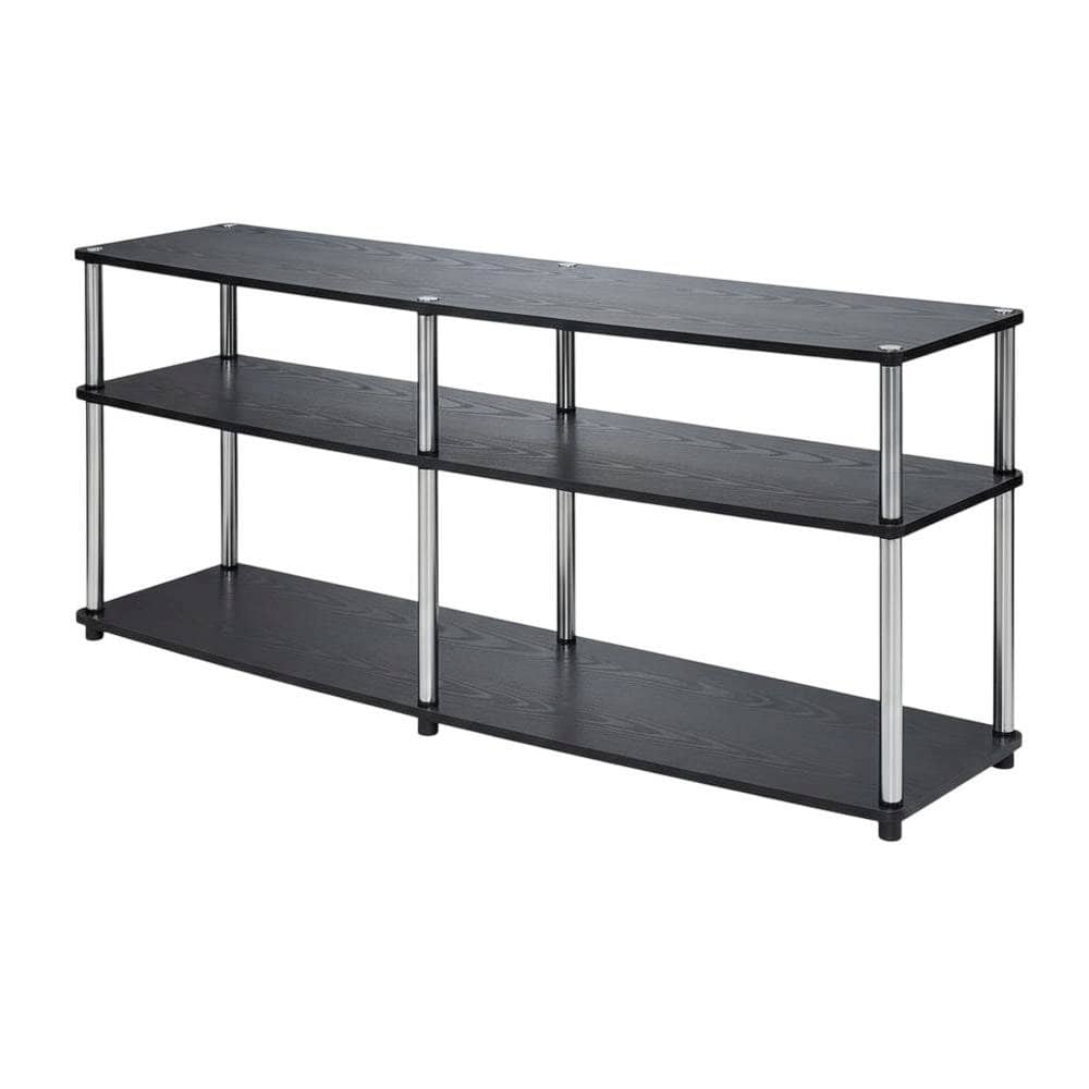 FurniFact - 3-Tier TV Stand with Particle Board and Metal Support - Black price history on PriceWatchPro