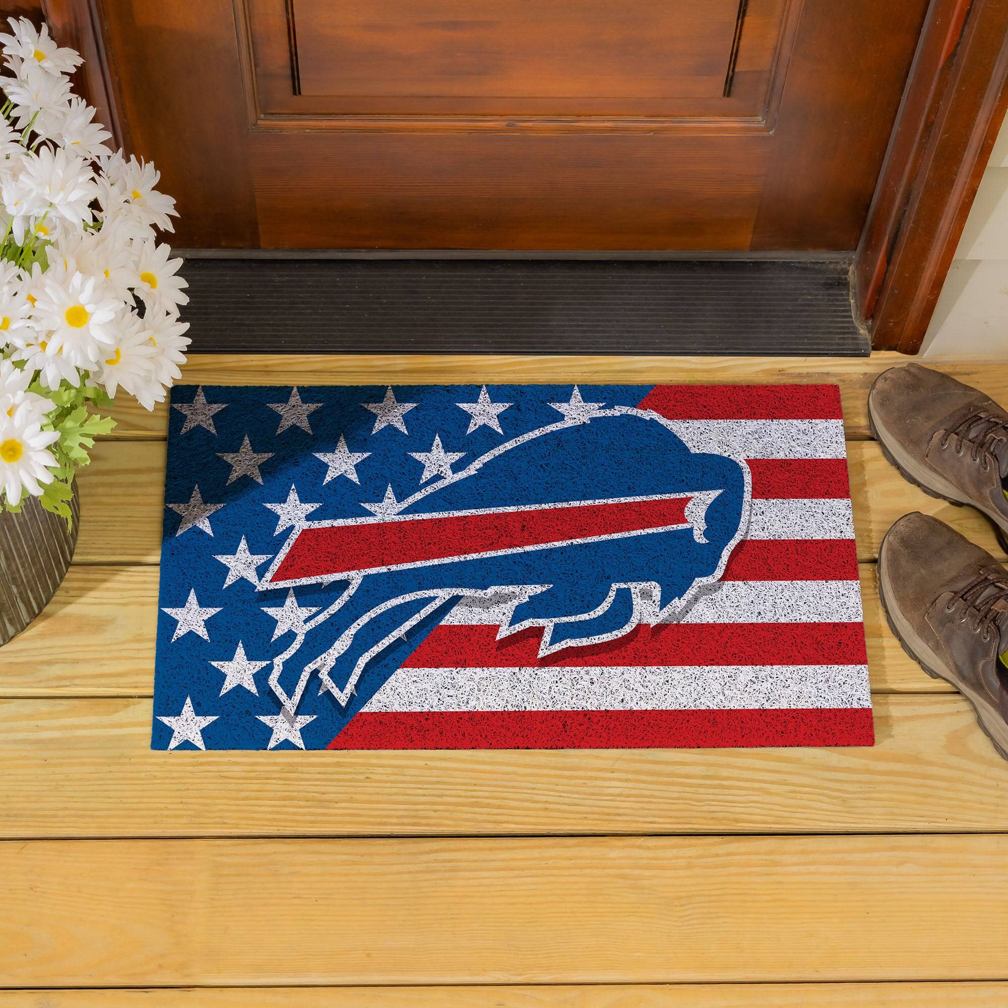 Alt View 3. Evergreen Enterprises - Buffalo Bills 16" x 28" Stars & Stripes Patriotic Turf Mat - Multicolor.