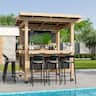 Famapy - Outdoor Entertainment Bar Gazebo with Dual Bar Counters, TV Mount, Cedar Frame and Weatherproof Roof