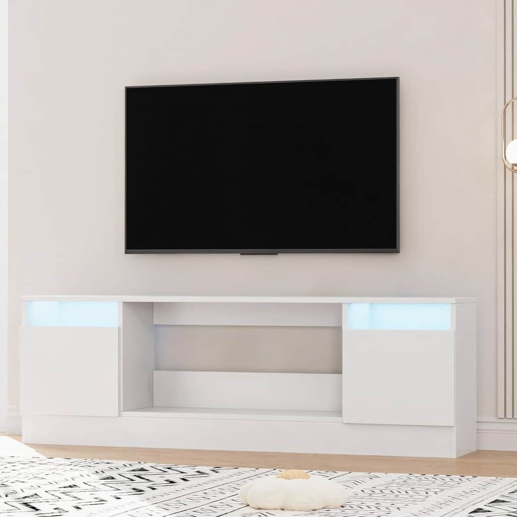 GARVEE - 70" TV Stand, with Storage Cabinet, up to 75" - White
