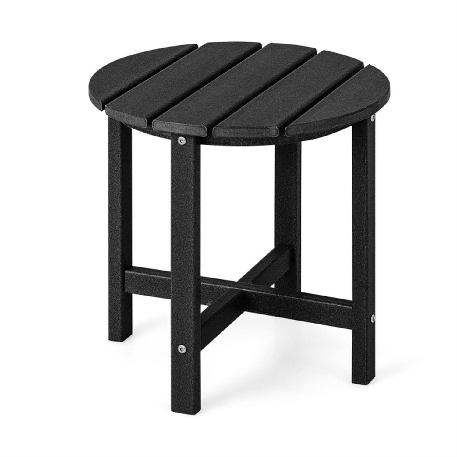 Alt View 4. Pefilos - 18" Round Weather-Resistant Adirondack Outdoor Side Table Set of 2, Small Outside End Table for Garden Yard Patio,door - Black.
