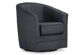 Baxton Studio - Porter Modern and Contemporary Classic Retro Fabric Upholstered Swivel Tub Chair - Gray