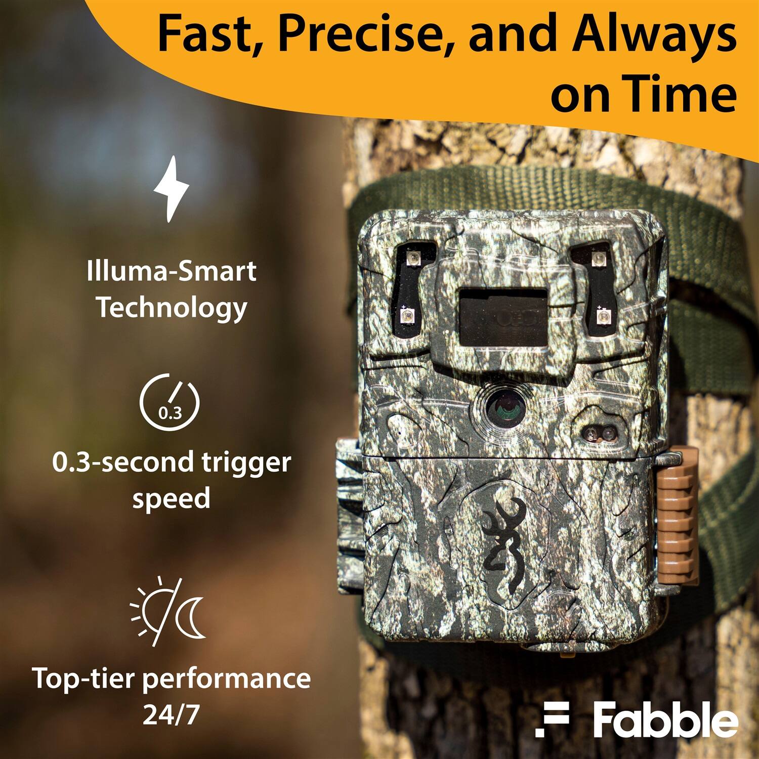 Fast, Precise, and Always on Time  
Illuma-Smart Technology  
0.3-second trigger speed  
Top-tier performance 24/7  
= Fabble