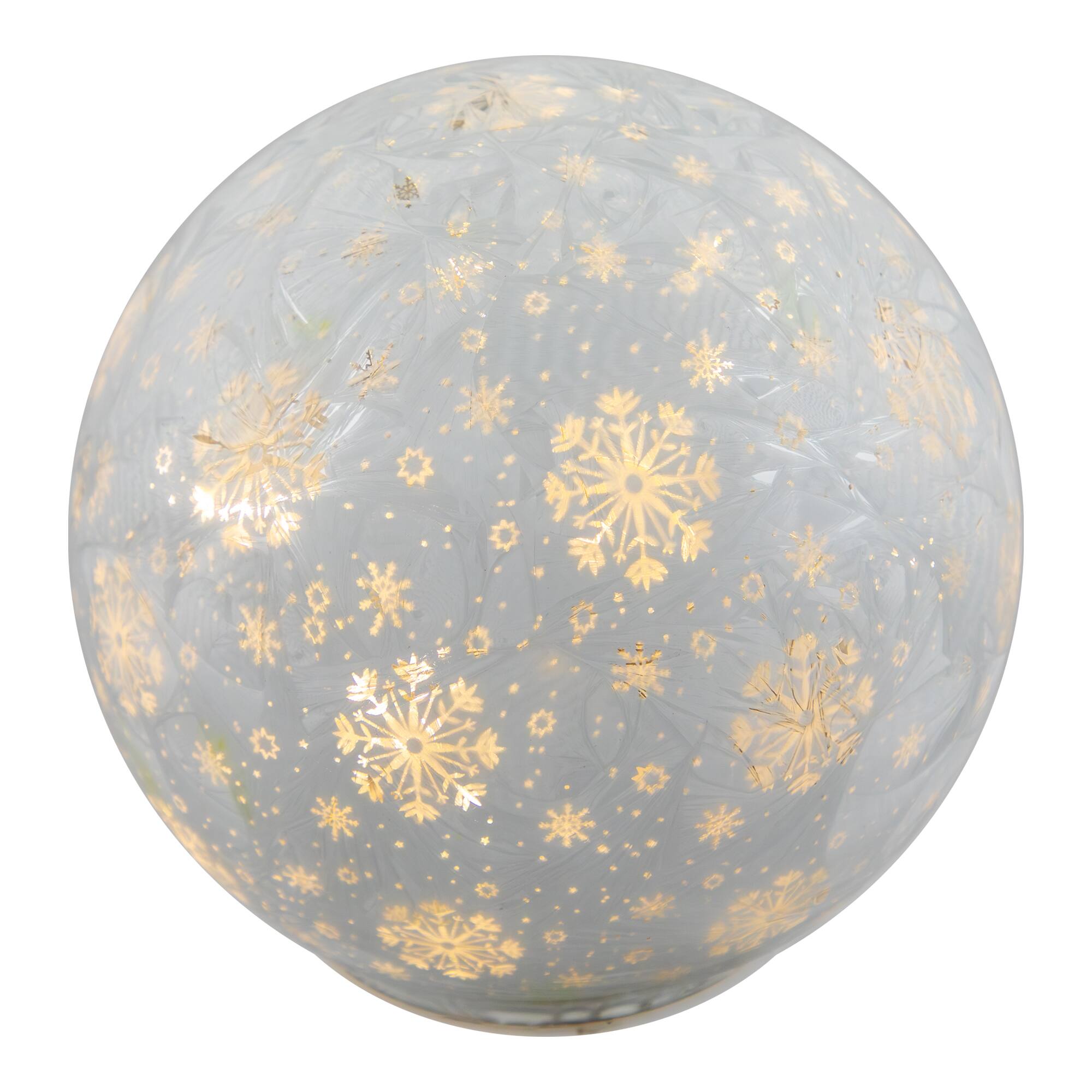 Alt View 1. Northlight - LED Lighted Snowflakes Glass Globe Christmas Decoration - 6" - White - White.