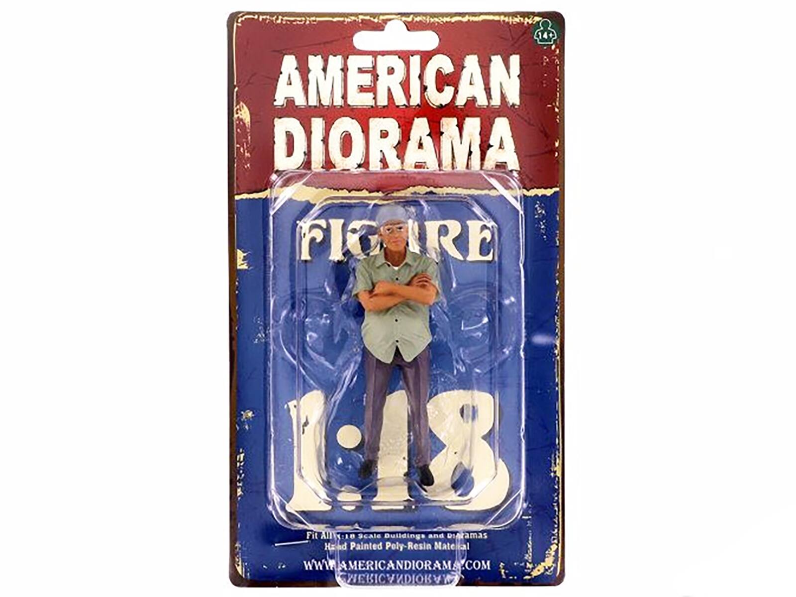 AMERICAN DIORAMA  
FIGURE  
1:18  

Fit All 1:18 Scale Buildings and Dioramas  
Hand Painted Poly-Resin Material  

WWW.AMERICANDIORAMA.COM  
WEBICV DIOBAMA