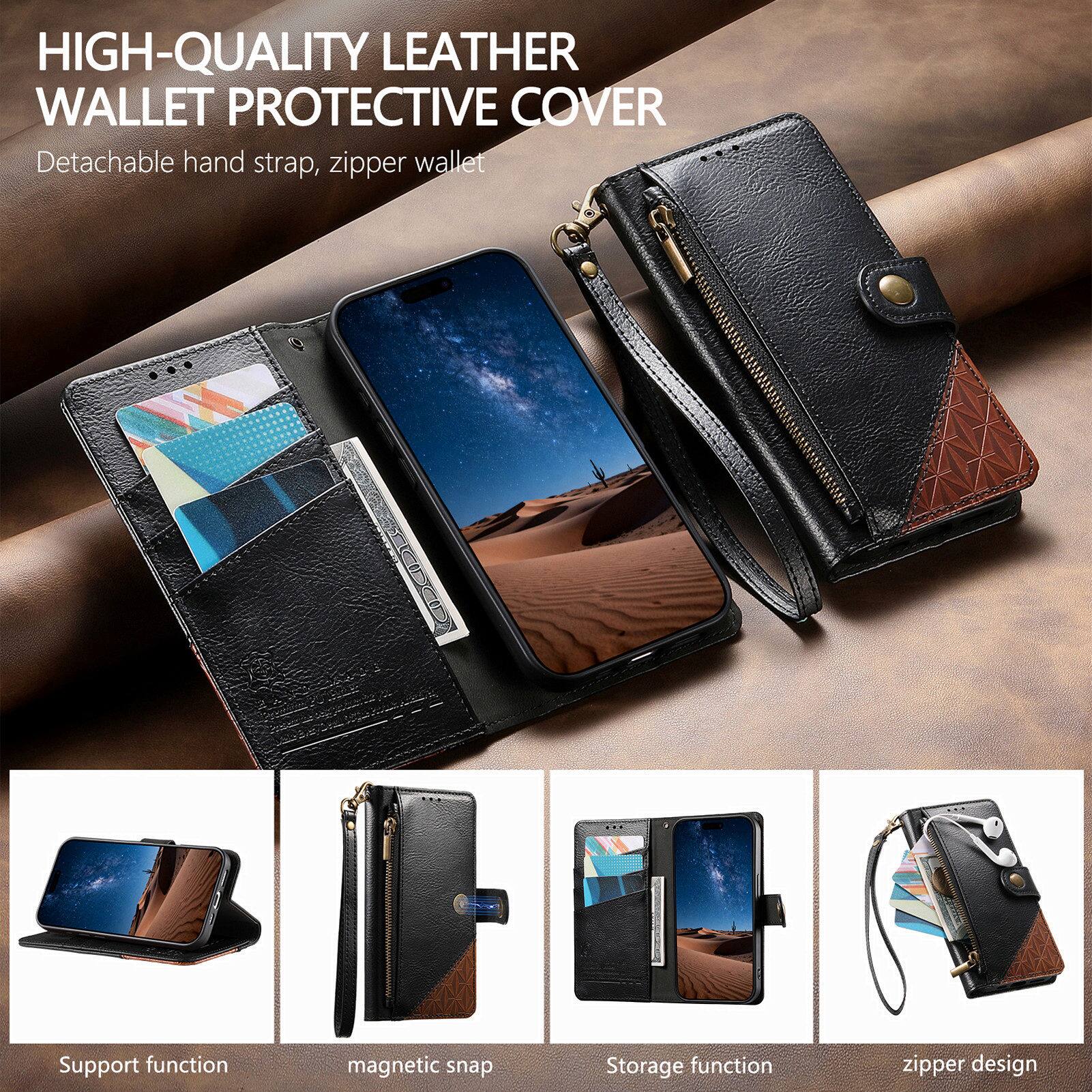 HIGH-QUALITY LEATHER WALLET PROTECTIVE COVER

Detachable hand strap, zipper wallet

Support function
magnetic snap
Storage function
zipper design