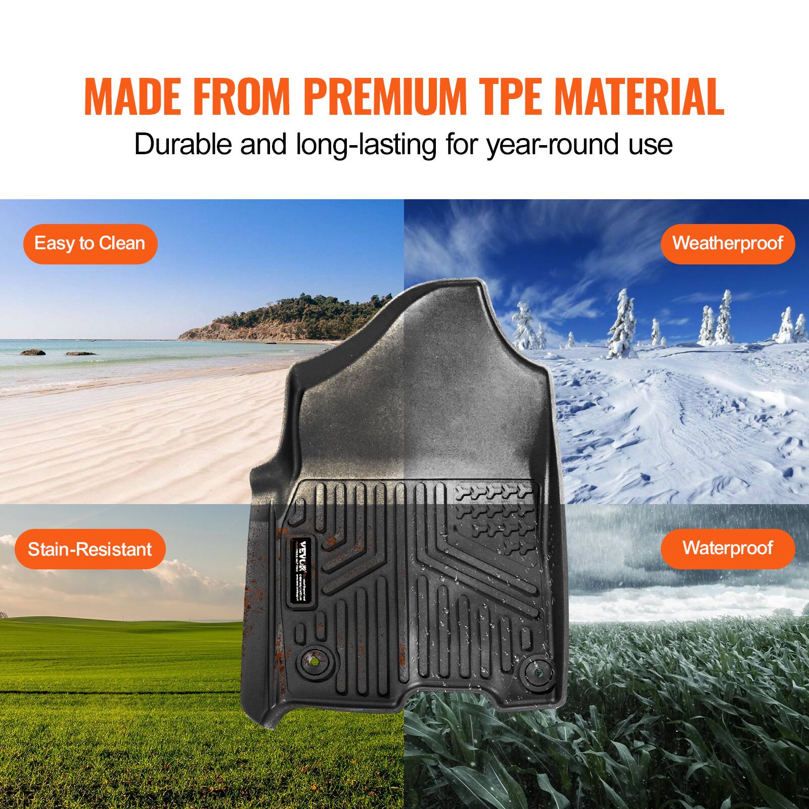 MADE FROM PREMIUM TPE MATERIAL  
Durable and long-lasting for year-round use  

- Easy to Clean  
- Weatherproof  
- Stain-Resistant  
- Waterproof
