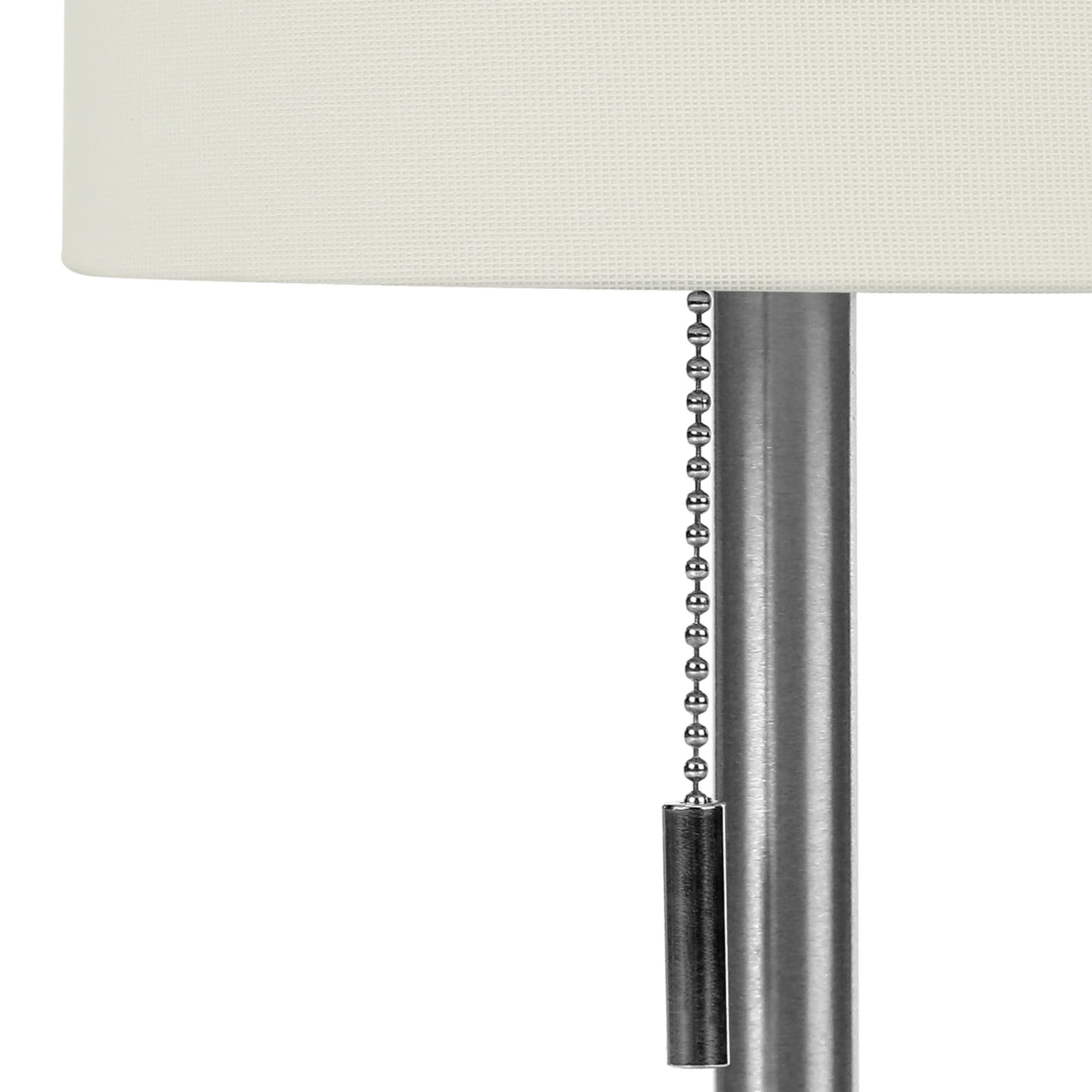 Alt View 2. Luckbyte - 2 Pack 17 Inch Nickel Metal Table Lamp USB Port Ivory Shade Contemporary Lighting.
