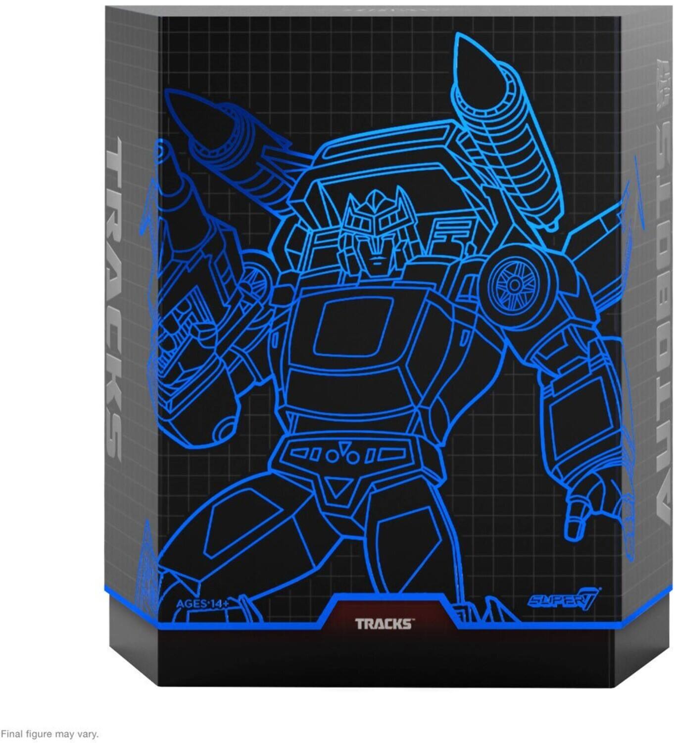 The corrected text is:

"TRACKS AGES 14+ TRACKS SUPER Final figure may vary."