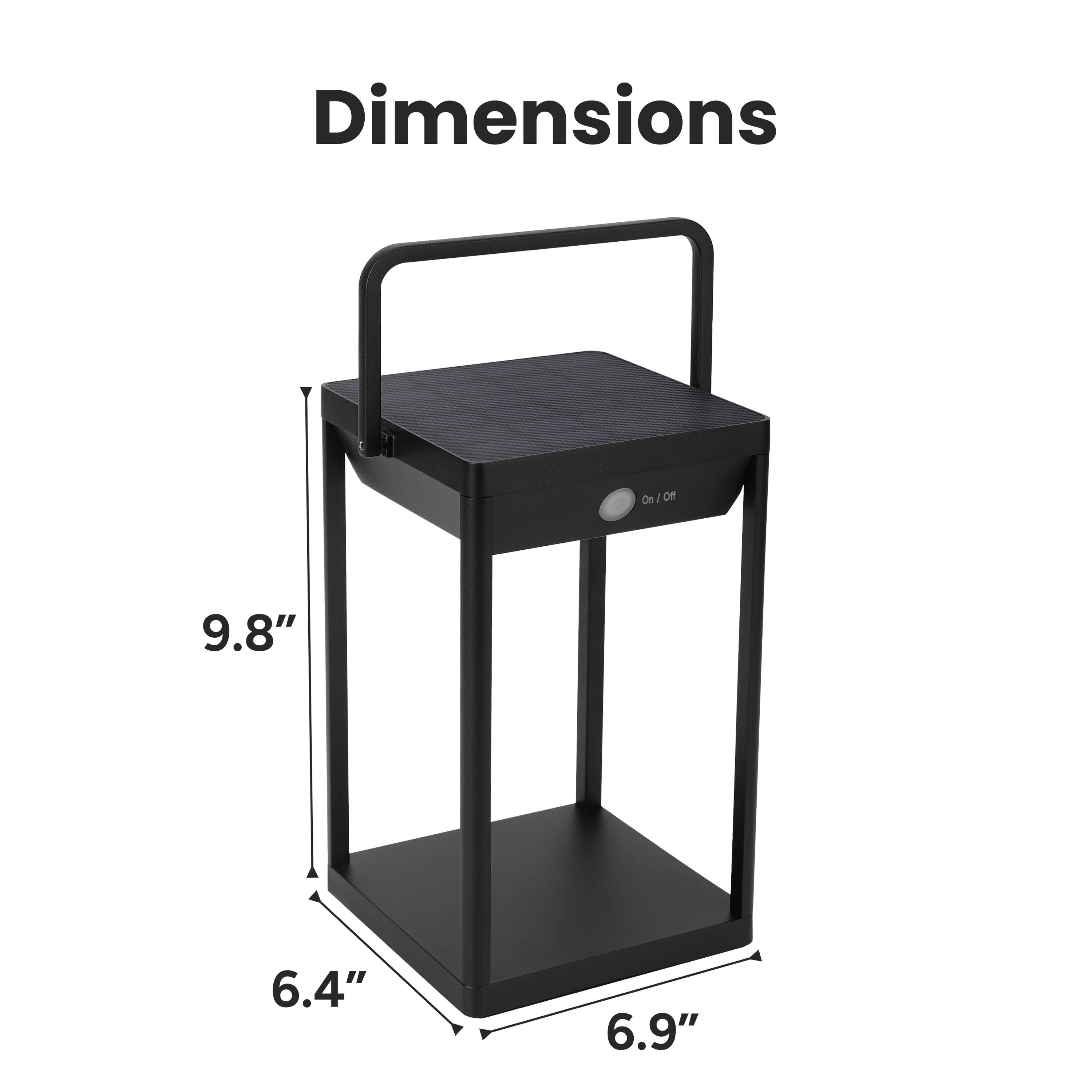 Dimensions
On/Off
9.8"
6.4"
6.9"