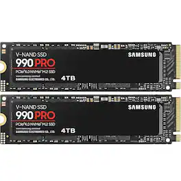 Samsung - 990 PRO PCIe 4.0 NVMe M.2 SSD 4TB (2-Pack Bundle)