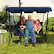 Alt View 3. Costway - Patio 3 Seats Canopy Swing Glider Hammock Steel Frame Cushioned Backyard - Navy.