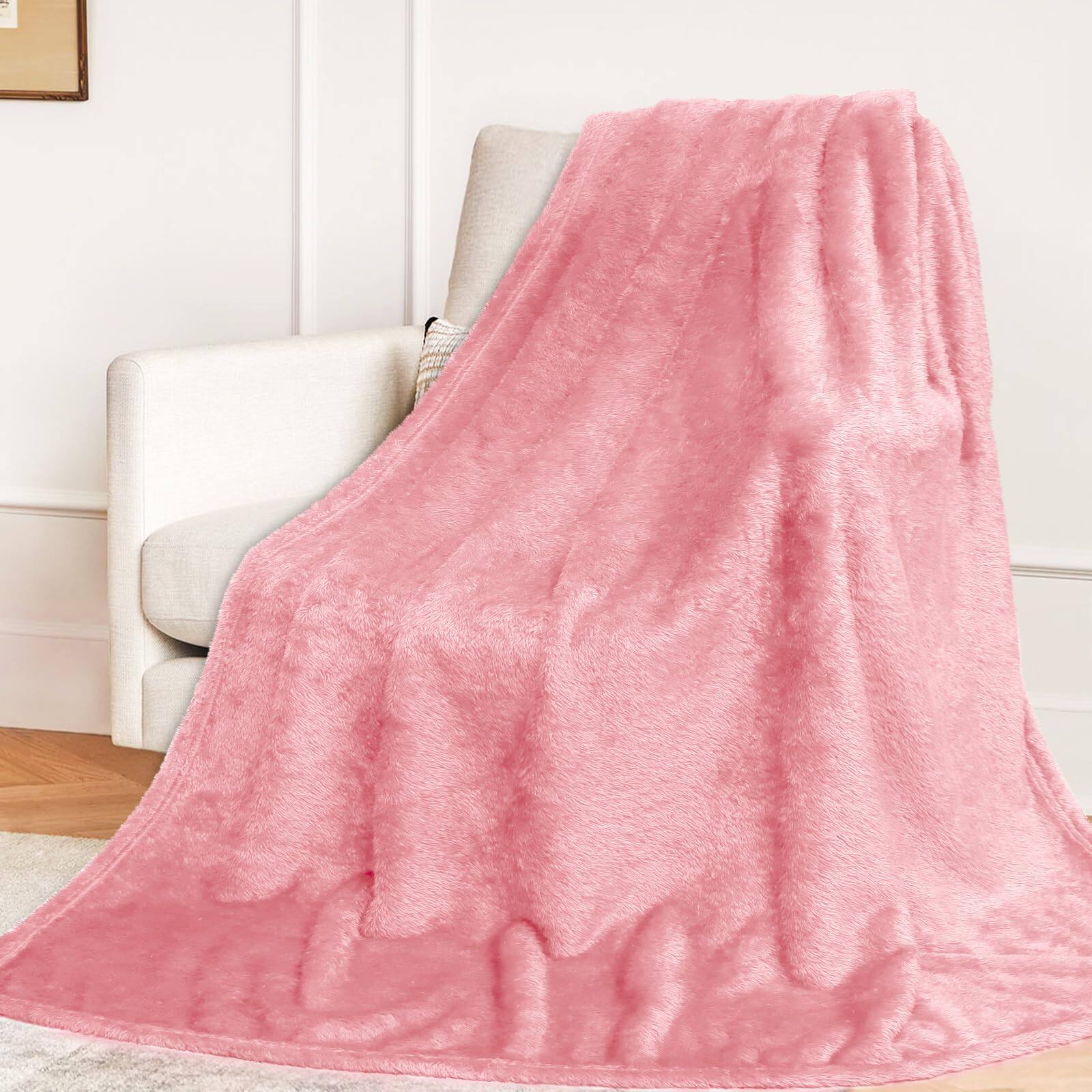 B-bean Pink Throw(50"x70"/ 130x150cm)