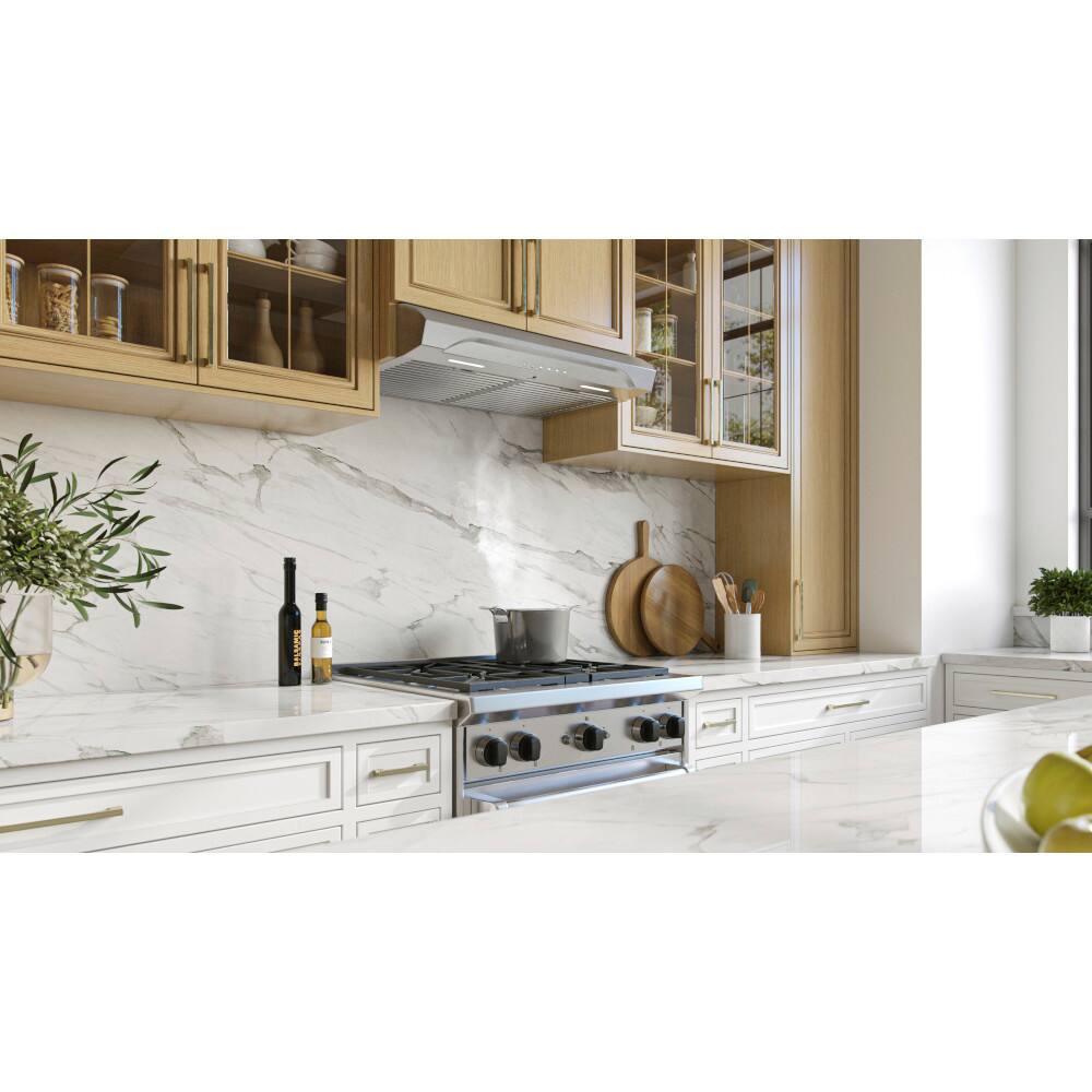 Alt View 9. Broan - Alta 30-Inch 640 MAX Blower CFM 0.8 Sones Stainless Steel Range Hood - Stainless Steel.