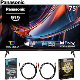 Bundle - Panasonic - 75" W80C 4K UHD 120Hz QLED+ Fire TV 2026 + 26-Month Extended Warranty Protection Package