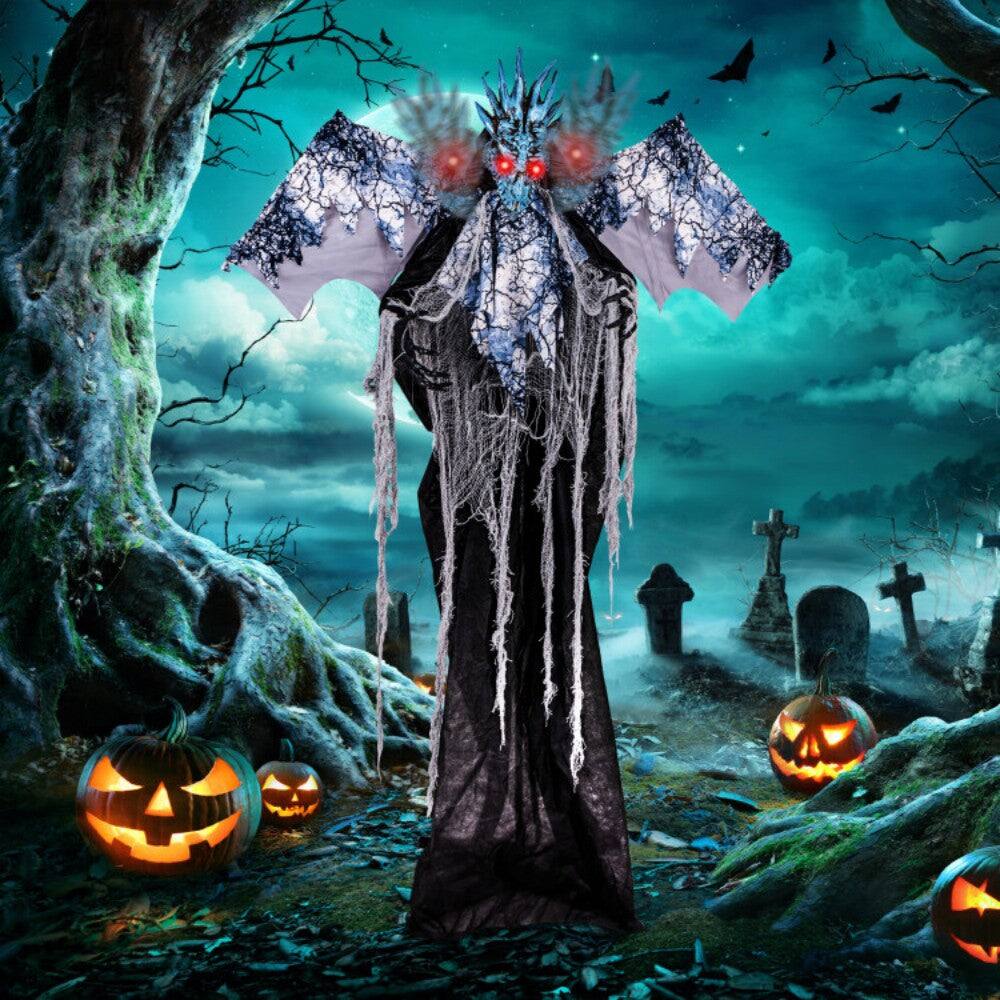 Alt View 1. Boyel Living - 6ft Halloween Spooky Animated Decoration with Light Up Eyes Posable Wings and Arms - Multicolor.