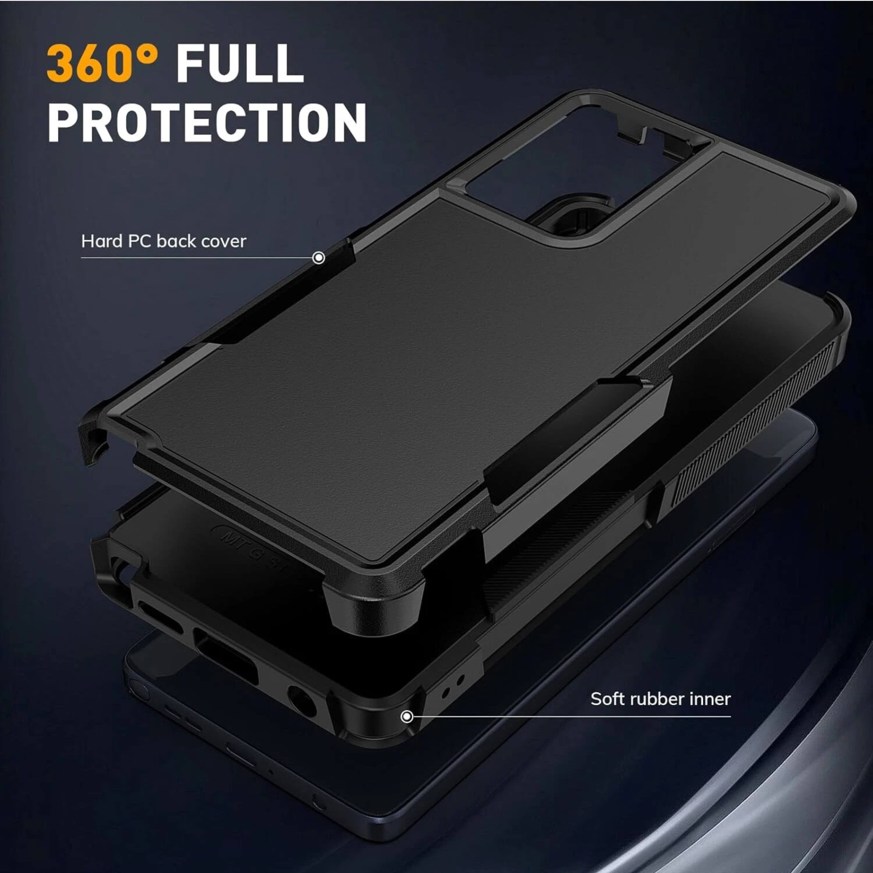 360° FULL PROTECTION

Hard PC back cover

Soft rubber inner
