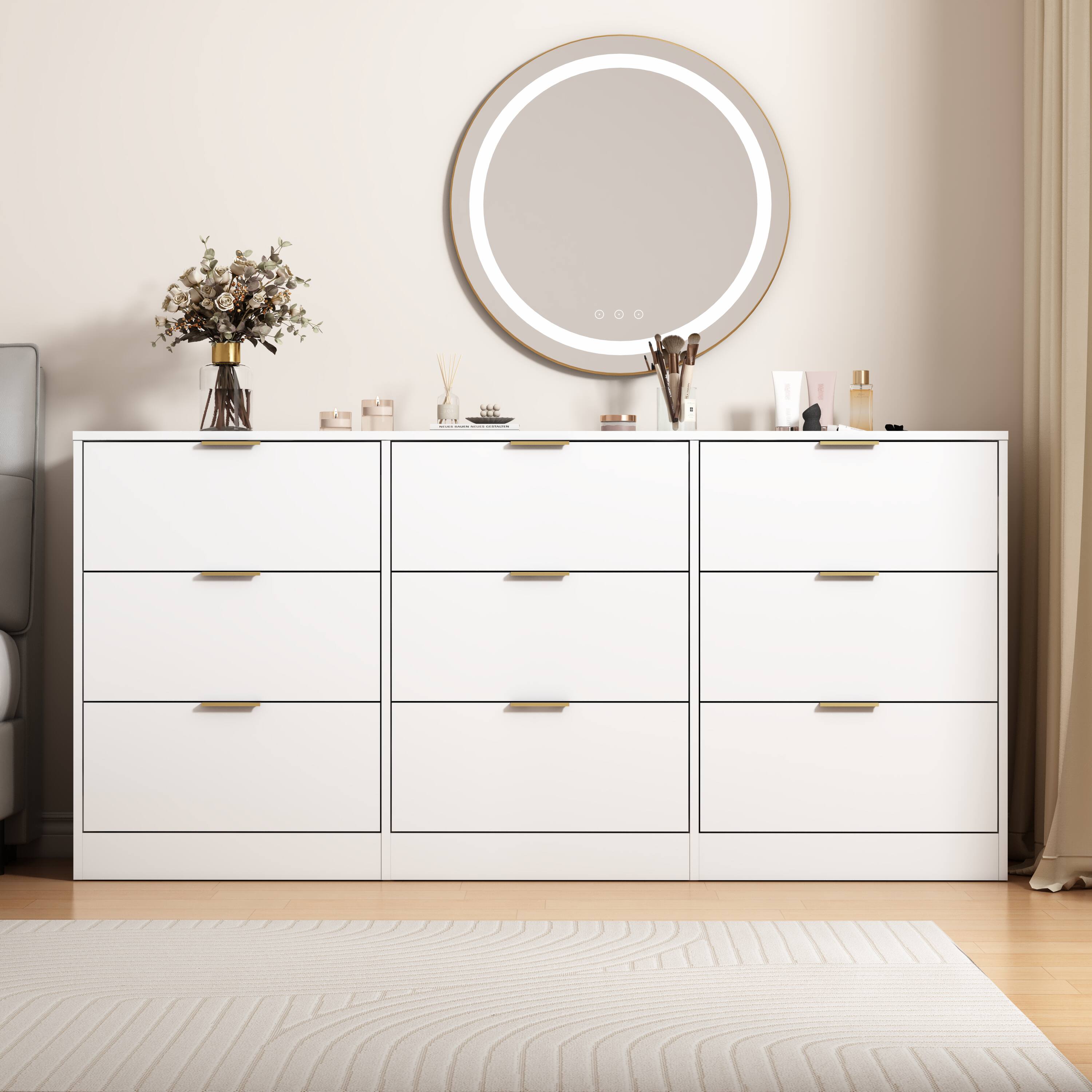 MERAVOM 9 Drawer Dresser for Bedroom with Deep Drawers, 63