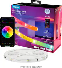 Govee Govee Strip Light S Segmented Color Control 18:28 C Govee a a 30% 1ooK - - Govee R brightness A Taa 9.8 FT Wi-Fi RGBICW 220m nutoe Aiutratay Dlciess H reon Mur MWraN A Lar F - CAnamas - mUTs - - - A S NL maE Cao maa I - M - My dators DO Hins D Lights Govee Music Sync with Light G4+ Preset Scenes Mode Customizable Lighting Effects matter works with alexa - w Google Home Sovee iPhone sold separately.