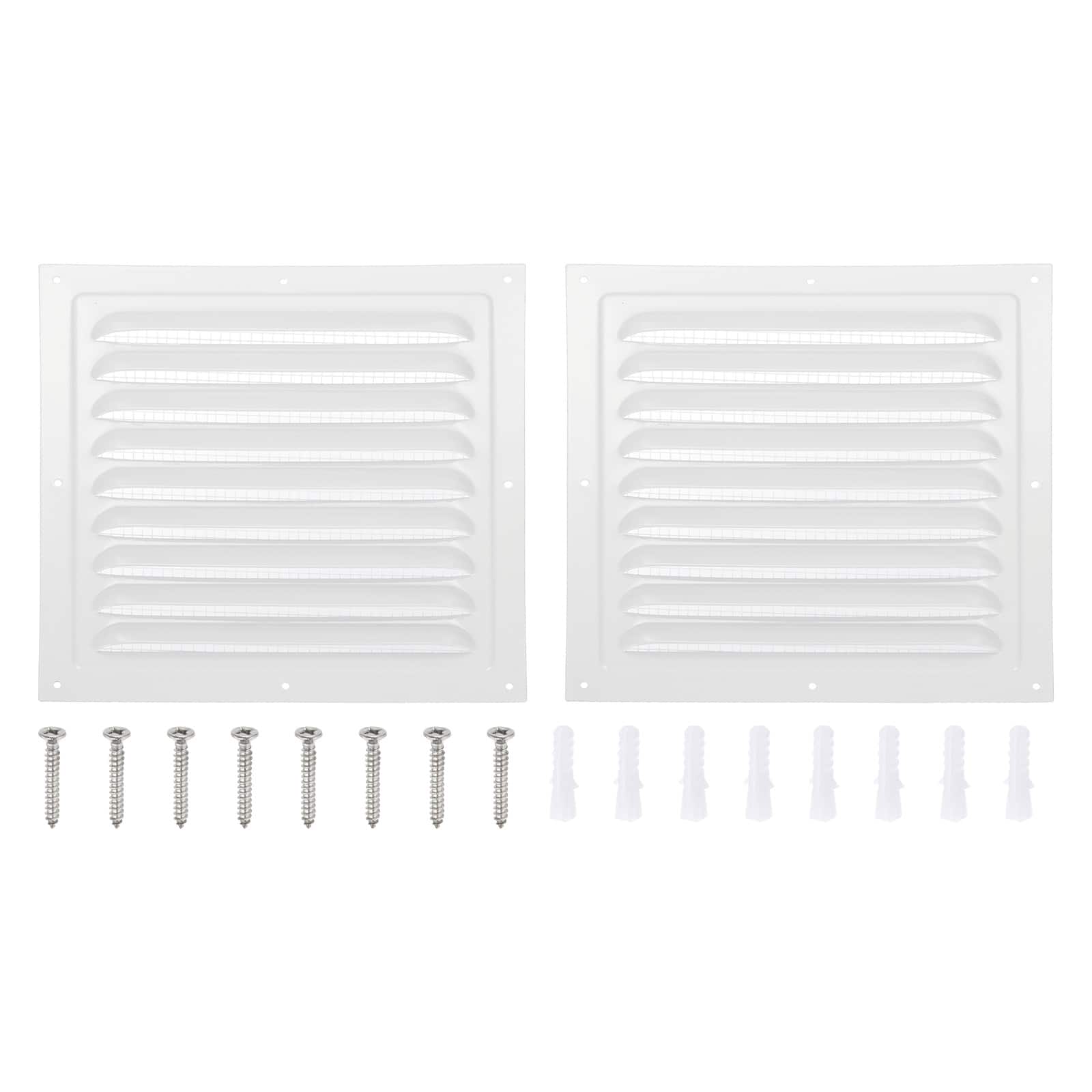 "Unique Bargains - 10""x10"" Attic Soffit Vent, 2pcs Aluminum Alloy HVAC Air Vent Cover with Screen Mesh and Screw for Wall Ceiling Attic - White" price history on PriceWatchPro