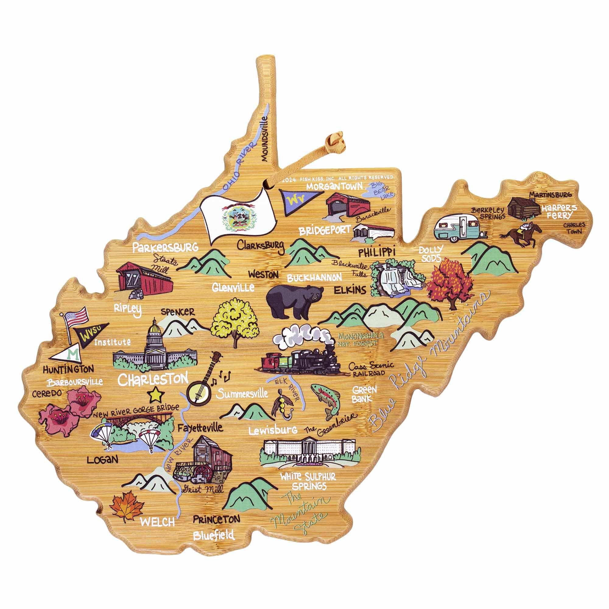 Totally Bamboo - West Virginia Cutting Board with Artwork by Fish Kiss price history on PriceWatchPro