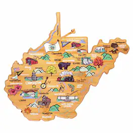 Totally Bamboo - West Virginia Cutting Board with Artwork by Fish Kiss