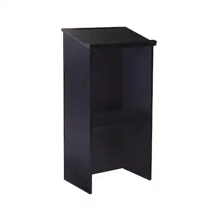 Front. AdirOffice - Podium Lectern, Wood Podium Presentation Lectern Stand with Storage Shelf - Black.