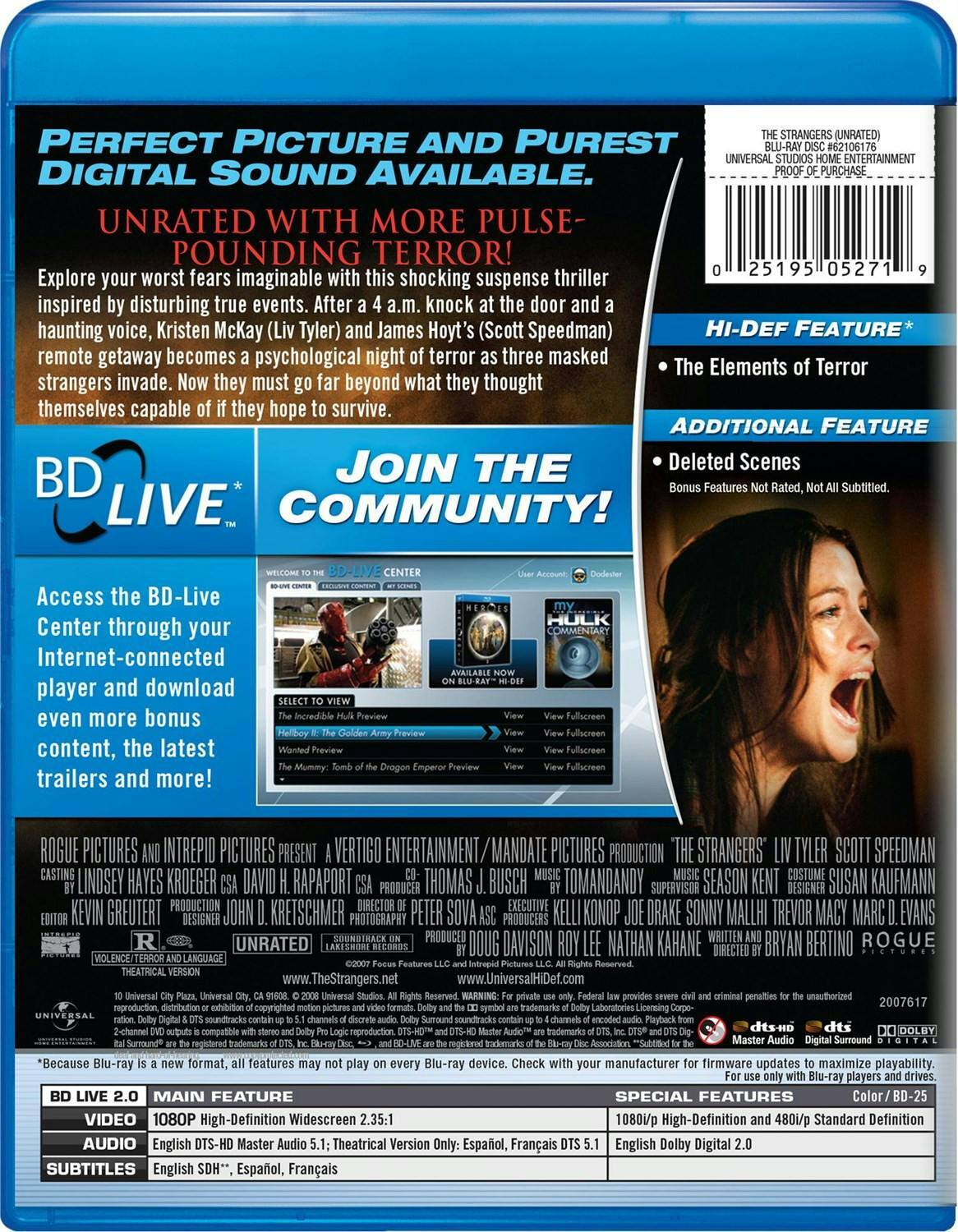 Back. The Strangers (Blu-ray Unrated) [Blu-ray].