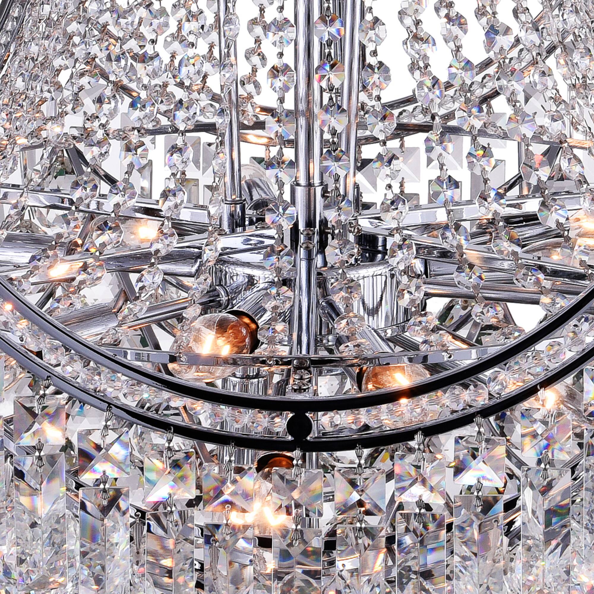 Alt View 1. CWI Lighting - Amanda 15 Light Down Chandelier With Chrome Finish - Chrome.