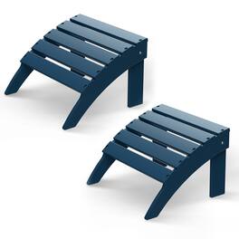 FODINGHILL - HDPE Adirondack Ottoman Set of 2, All weather Footrest for Patio & Garden - Blue