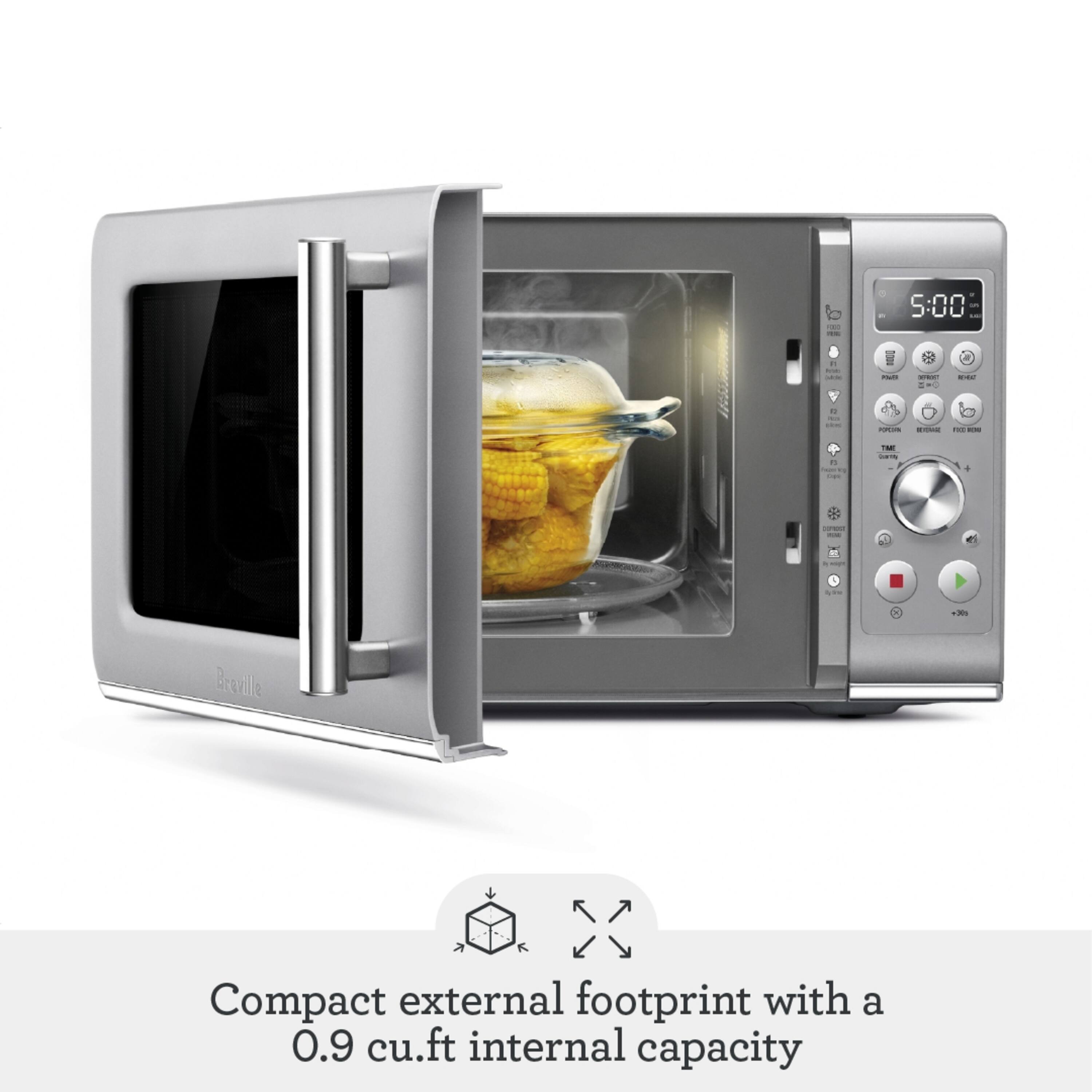 Compact external footprint with a 0.9 cu.ft internal capacity