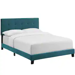 Modway - Amira Performance Velvet Full Bed - Blue