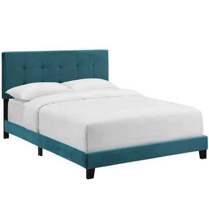 Front. Modway - Amira Performance Velvet Full Bed - Blue.