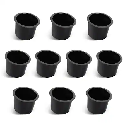 Front. GSE Games & Sports Expert - 10-Pack Jumbo Aluminum Drop-in Cup Holders for Casino Poker Tables, Desk, Boats, RV Cars(Black).