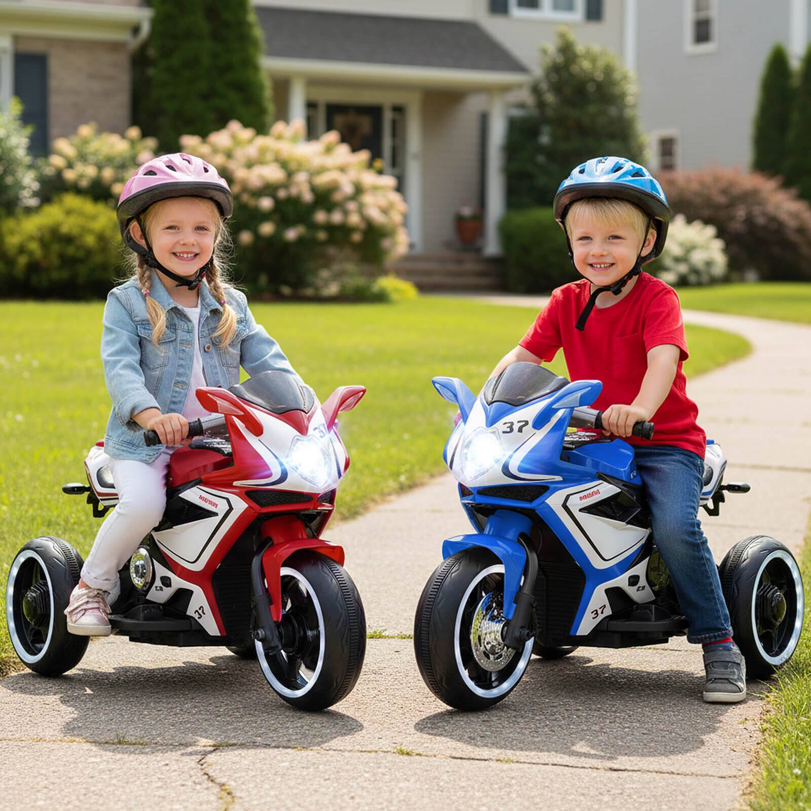 Alt View 3. Costway - Costway Kids Ride on Motorcycle 6V Battery Powered Mini Electric Motorbike with LED Lights - Red.