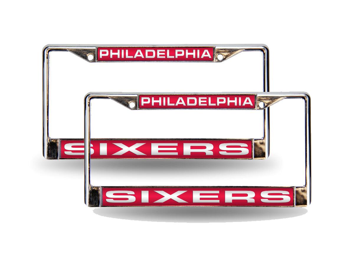 Philadelphia 76ers Red NBA Chrome Metal Laser License Plate Frame - Set of 2 Frames