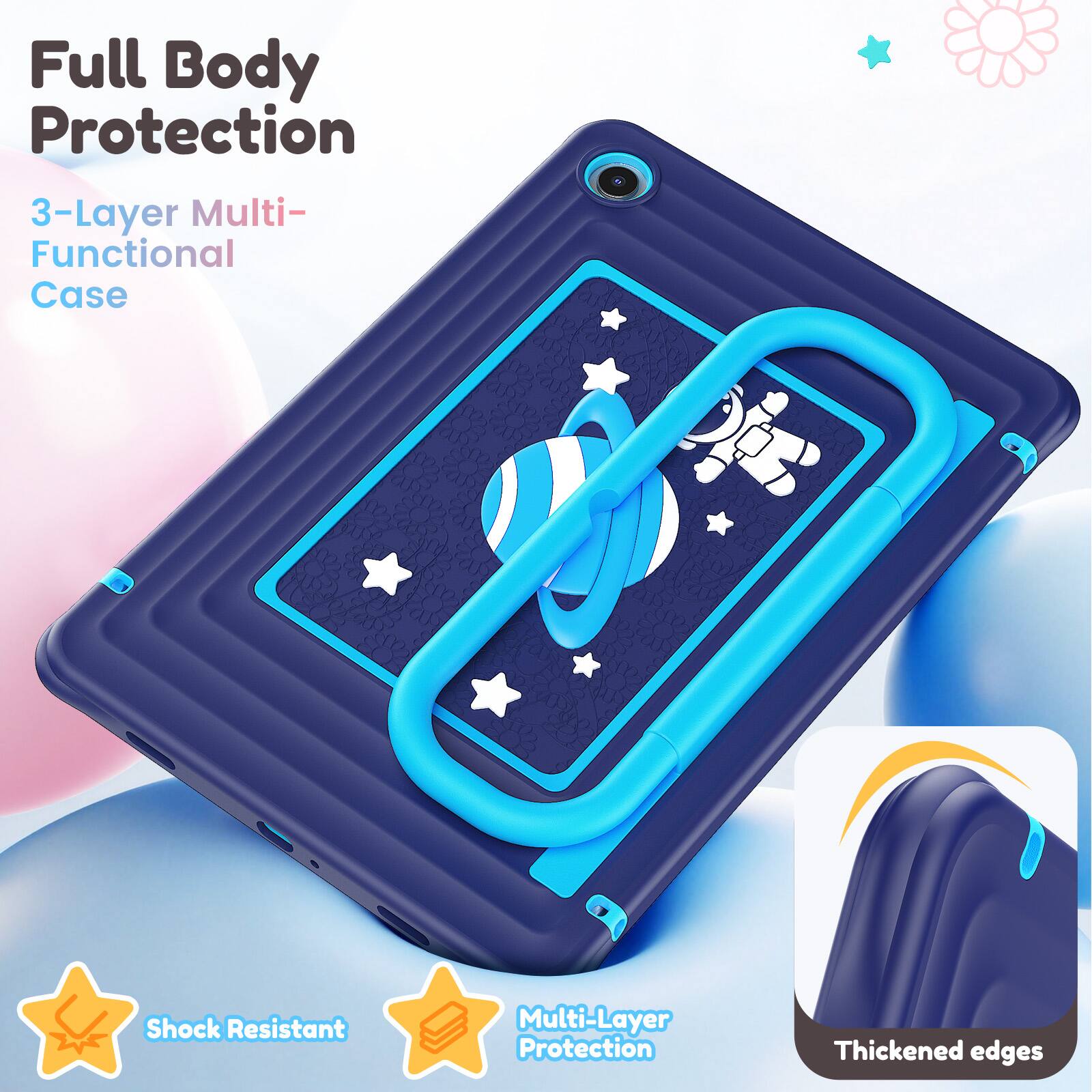 Full Body Protection  
3-Layer Multi-Functional Case  
Shock Resistant  
Multi-Layer Protection  
Thickened Edges