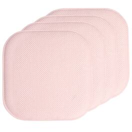 Sweet Home Collection - Honeycomb Memory Foam No Slip Back 16" x 16" Chair Pad Cushion, 4-Pack - Pink