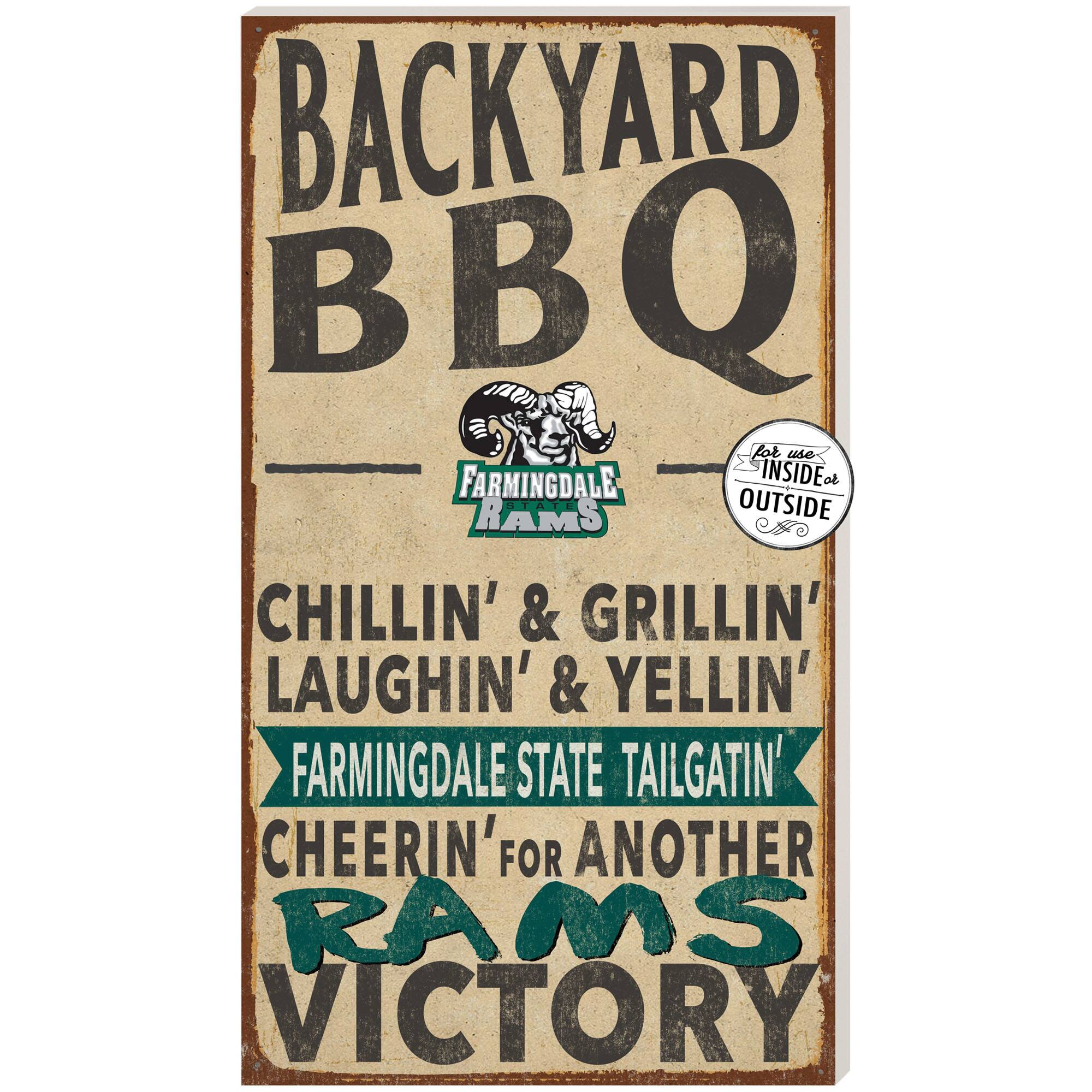 SUNY Farmingdale State Rams 11'' x 20'' Indoor/Outdoor BBQ Sign