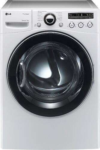 Front Standard. LG - SteamDryer 7.4 Cu. Ft. 12-Cycle Ultra Capacity Steam Electric Dryer - White.