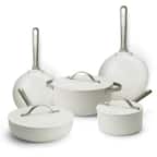 Front. Alva - Alva Mobi 8-Piece Ceramic Nonstick Cookware Set – Oven & Induction Safe - Cannoli Cream.